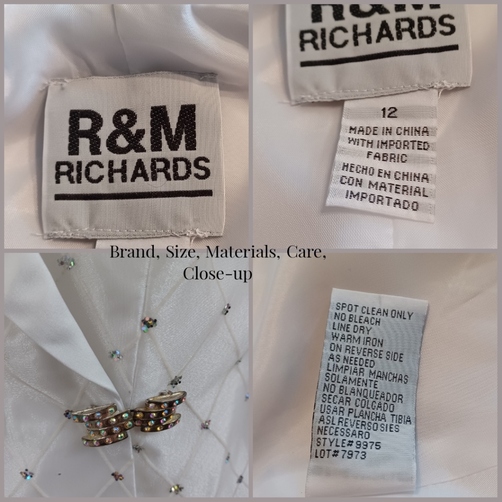 R&M RICHARDS SPECIAL OCCASION TOP SIZE 12 - Picture 4 of 15